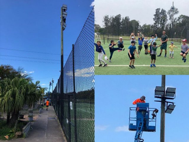Azure LED Floodlight For Sylvania Water Tennis Court Lighting Project