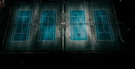 Tennis court lighting solution