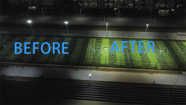 Arias application on football pitch lighting