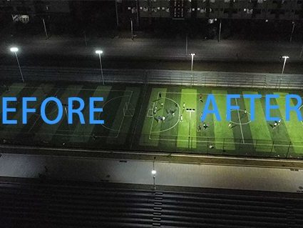 Arias application on football pitch lighting